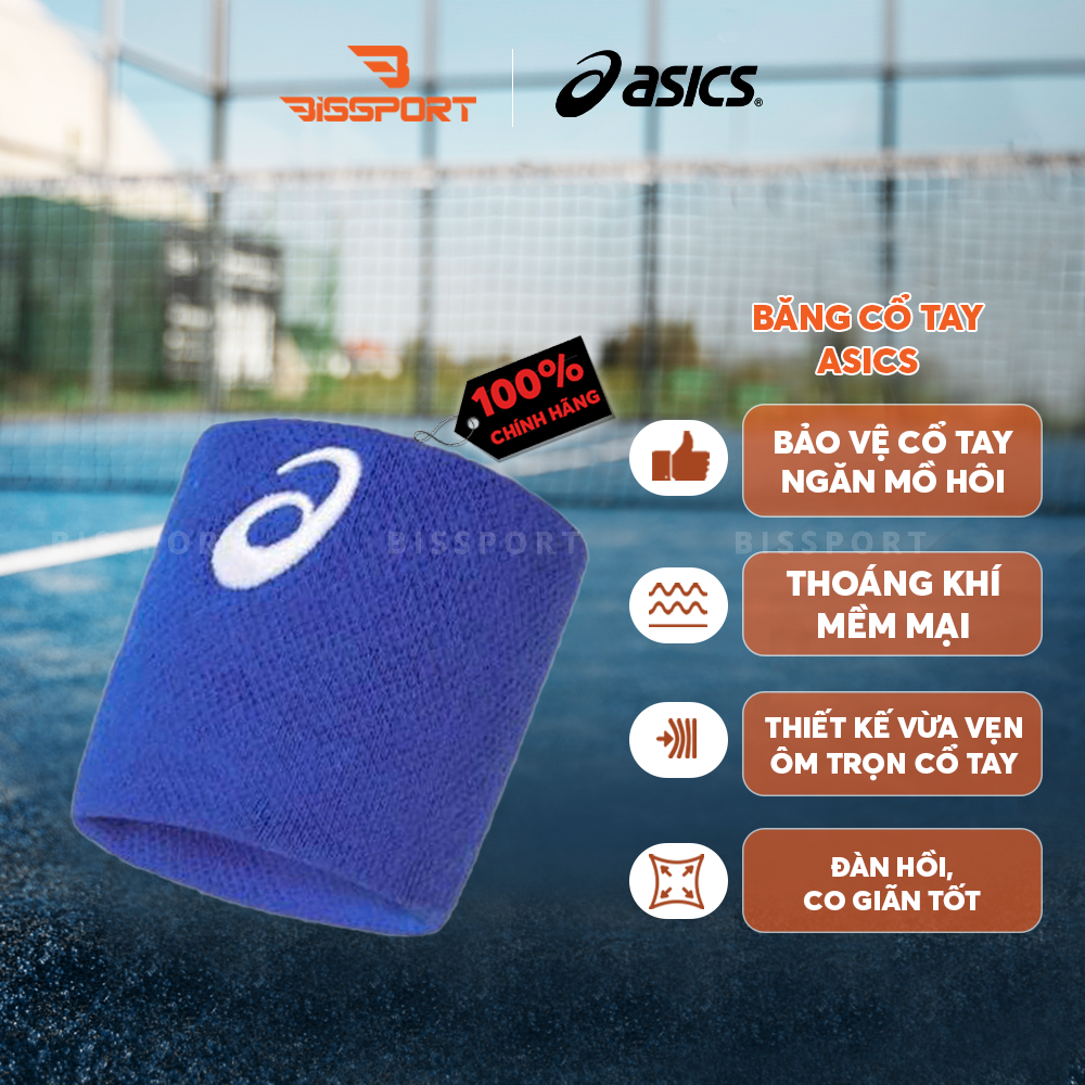 Băng Cổ Tay Thể Thao ASICS Chính Hãng - Thấm Mồ Hôi Hiệu Quả - Co Giãn Tốt - Giữ Tay Khô - Bền Bỉ - Màu Sắc Đa Dạng